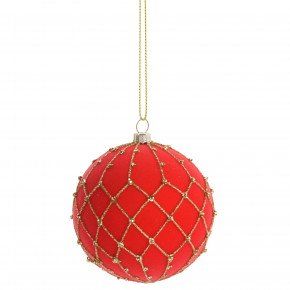 Коледна топка мрежа DUKA JULKULA 8 см., червен